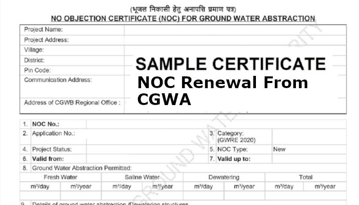 NOC Renewal - Bhoojal Survey